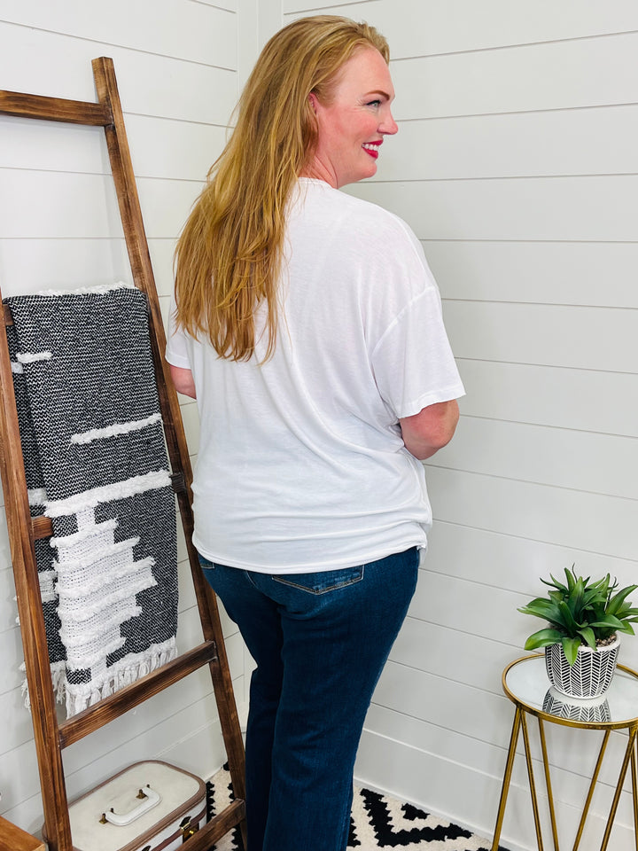Tri Blend Raw Edge Boyfriend Tee: 2 Colors