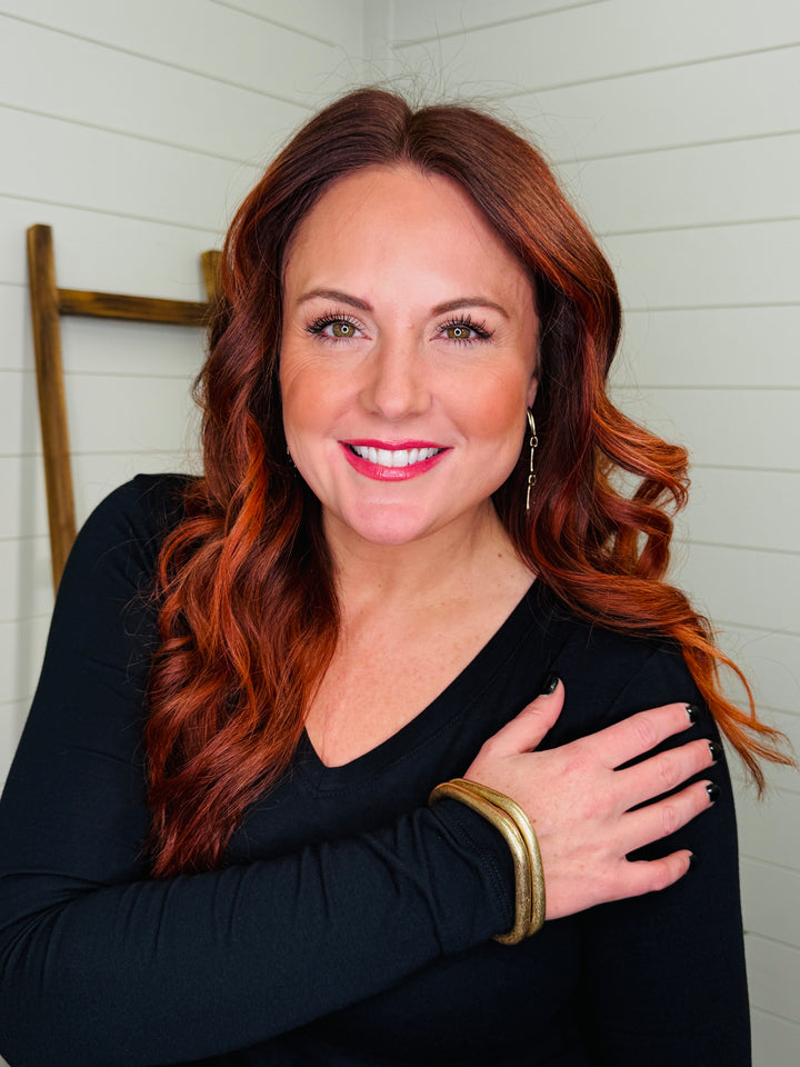 Square Gold Bangle Duo