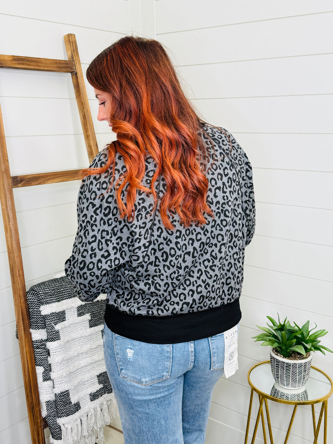 Charcoal Leopard Crewneck