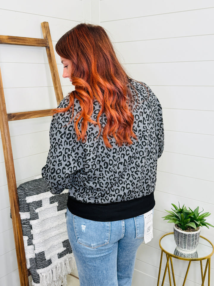 Charcoal Leopard Crewneck