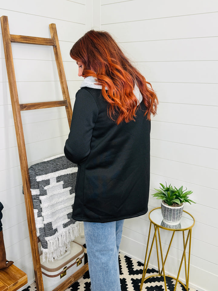 Drawstring Hooded Jacket Blazer