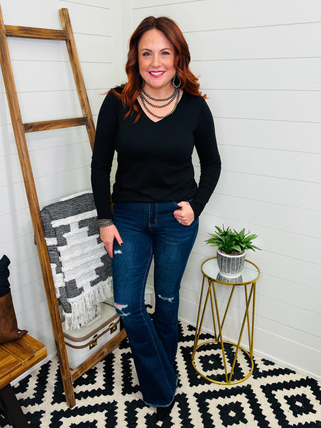 YMI High Rise Flare Frayed Hem Jean