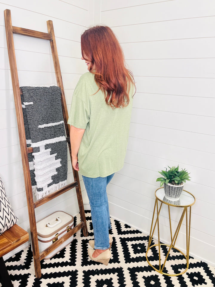 Tri Blend Raw Edge Boyfriend Tee: 2 Colors