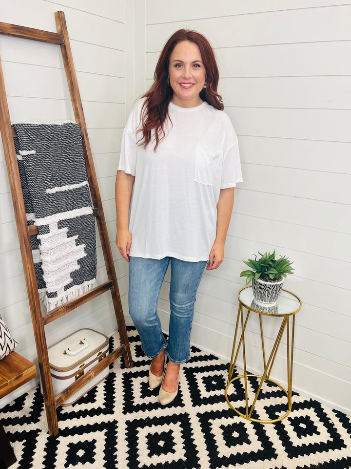 Tri Blend Raw Edge Boyfriend Tee: 2 Colors