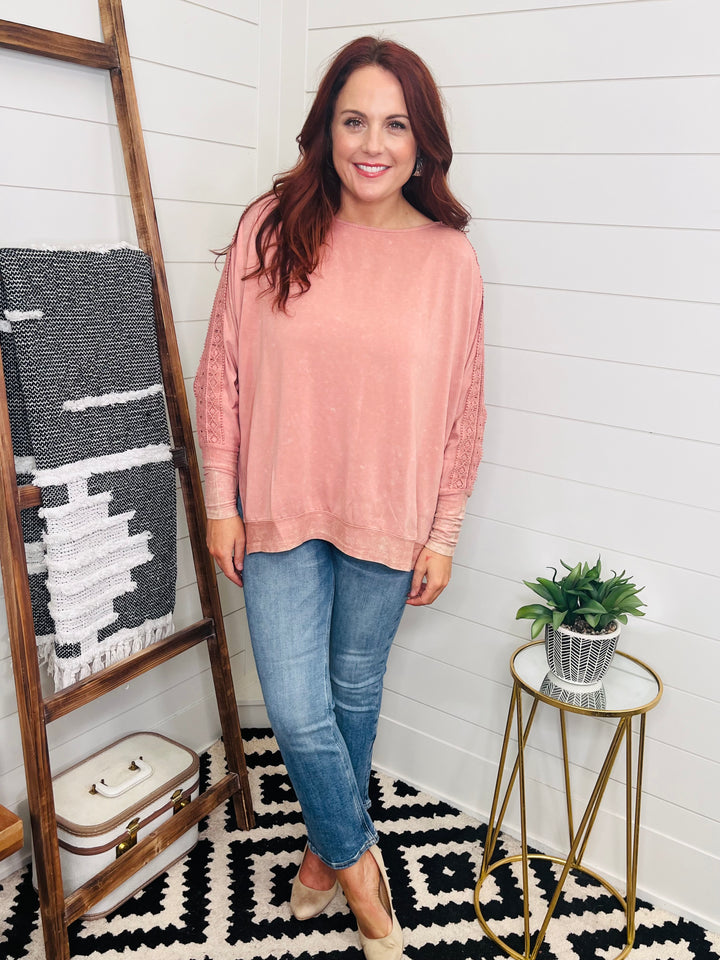 Lace Detail Long Sleeve Top