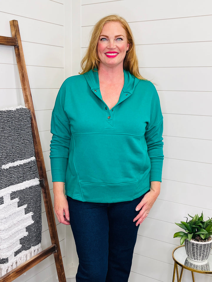 Snap Front Hoodie: 2 Colors