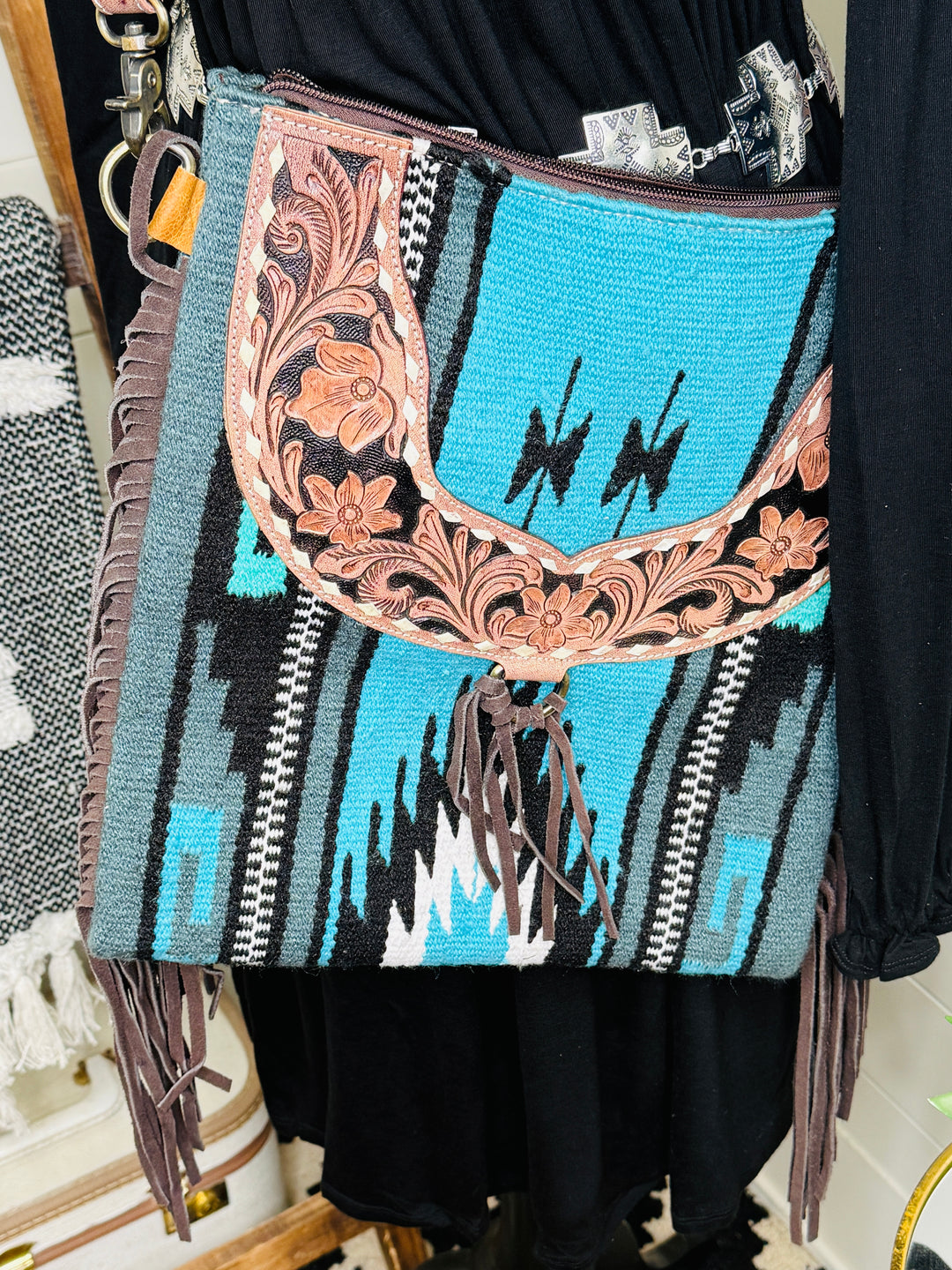 Love Lindsey Aztec Fringe Tote