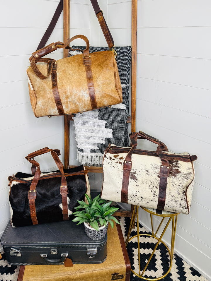 Love Lindsey Leather Cowhide Weekender