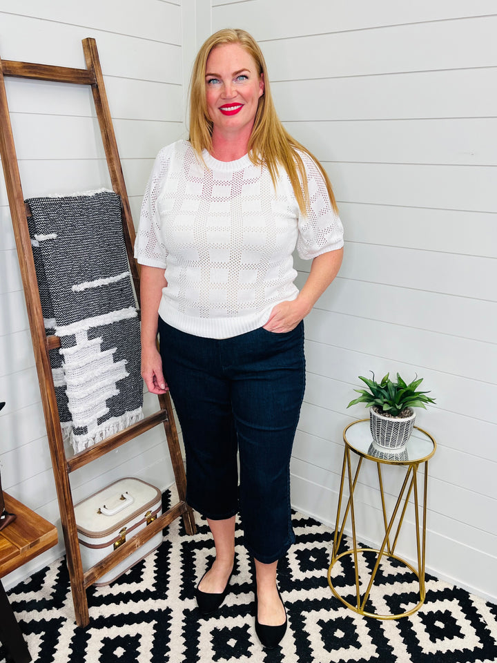 Ribbed Round Neck Knit Top
