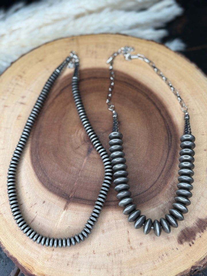 Silver Disc Necklace: 2 Options