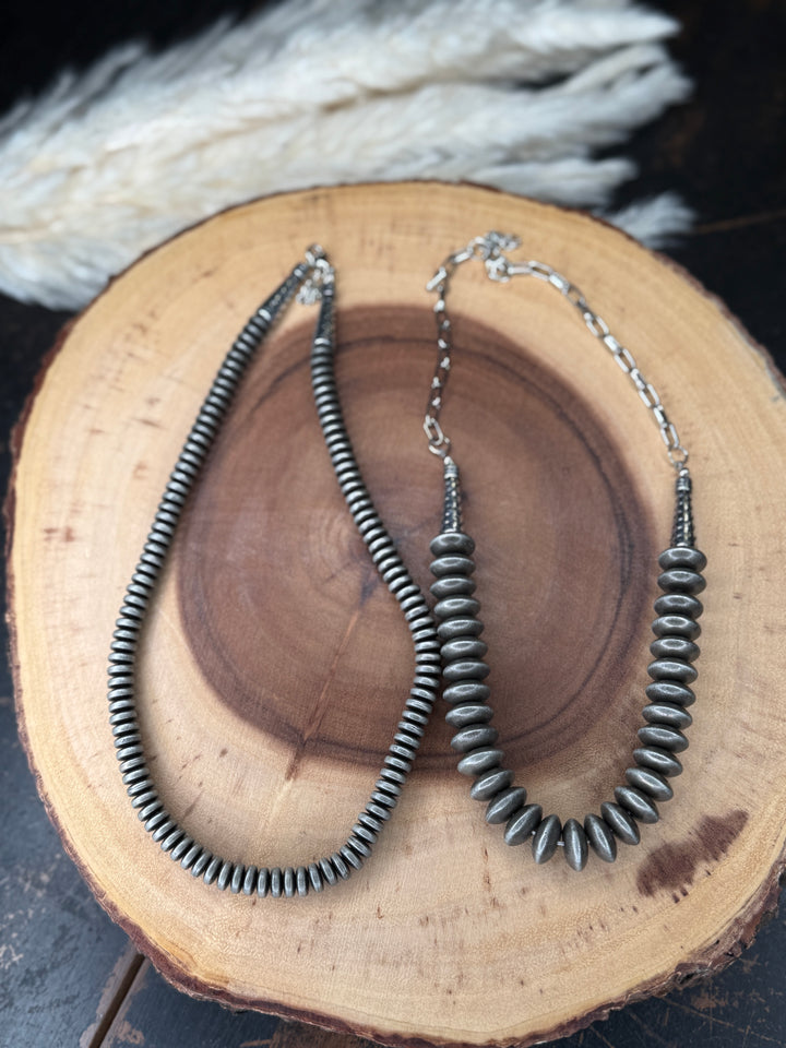 Silver Disc Necklace: 2 Options