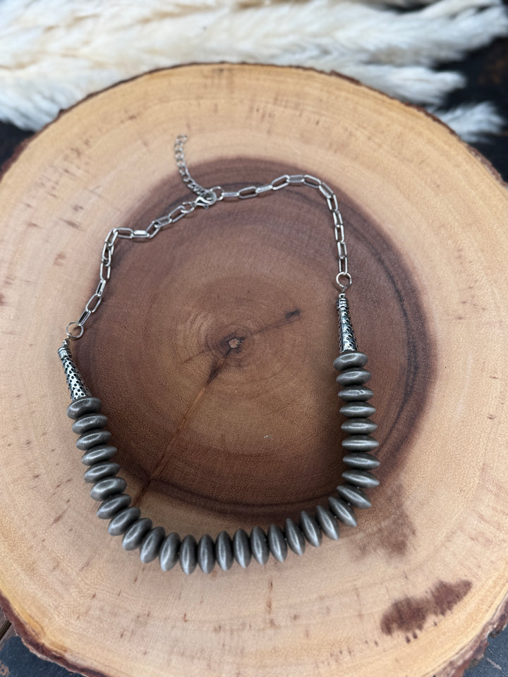 Silver Disc Necklace: 2 Options