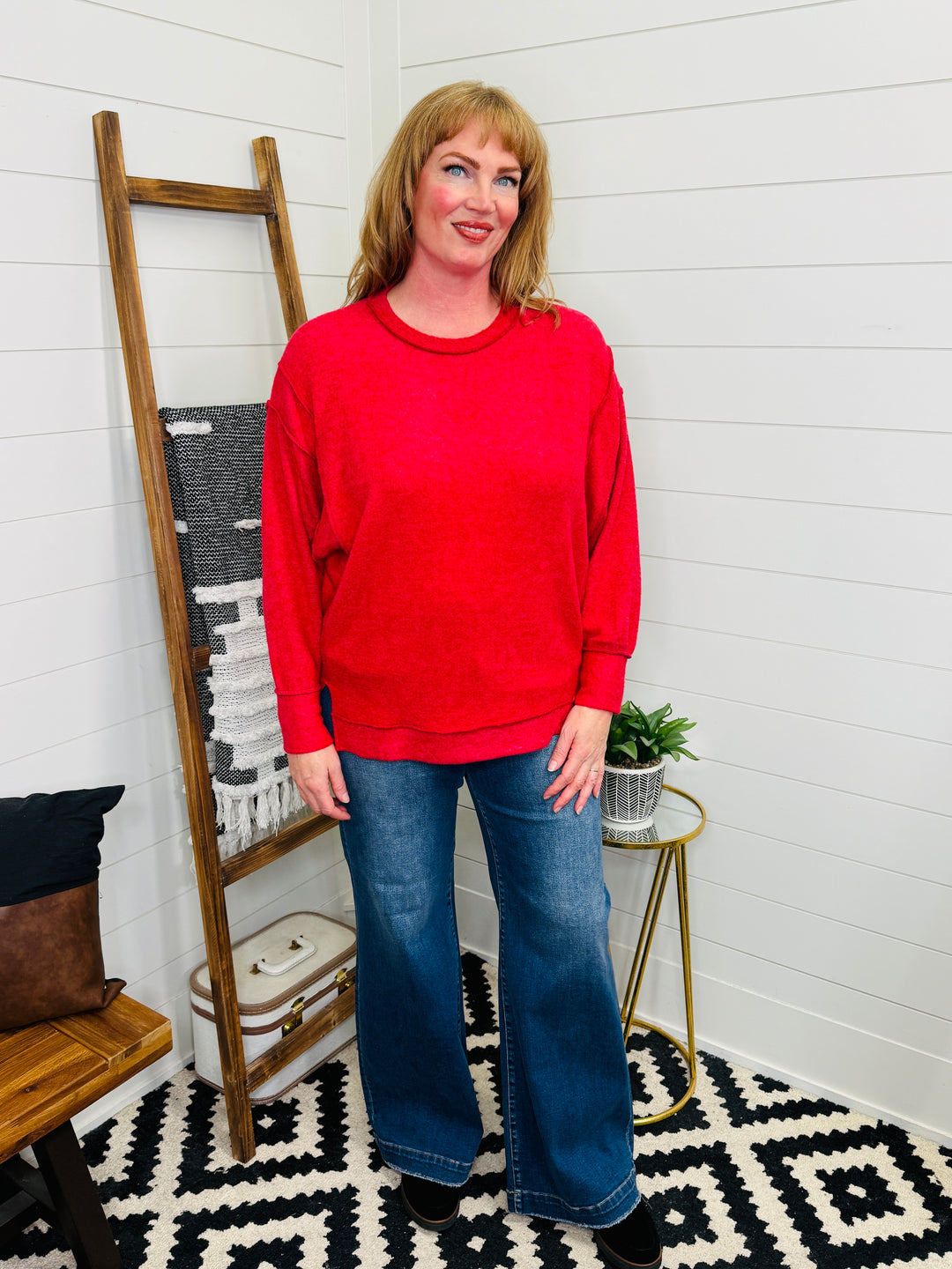 DOORBUSTER DEAL Cloud Soft Exposed Seam Sweater: 6 Colors