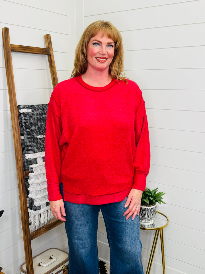 DOORBUSTER DEAL Cloud Soft Exposed Seam Sweater: 6 Colors