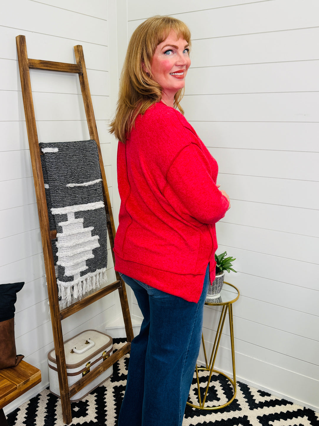 DOORBUSTER DEAL Cloud Soft Exposed Seam Sweater: 6 Colors