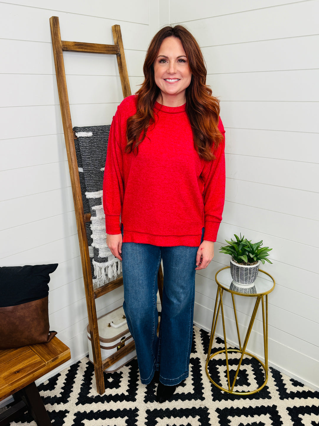 DOORBUSTER DEAL Cloud Soft Exposed Seam Sweater: 6 Colors