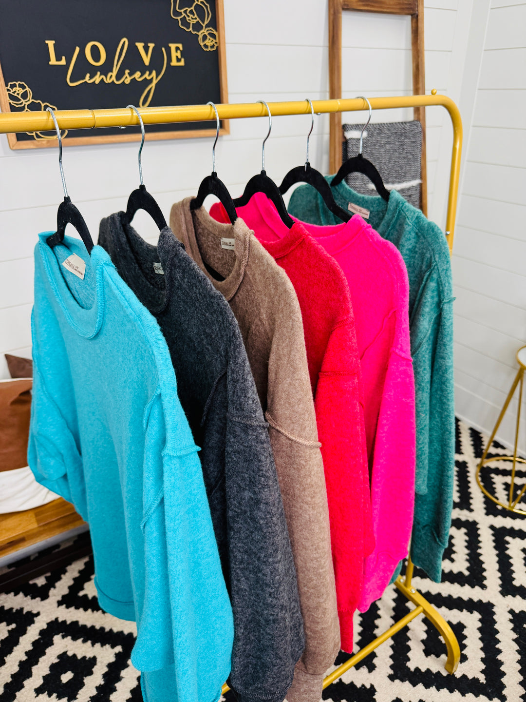 DOORBUSTER DEAL Cloud Soft Exposed Seam Sweater: 6 Colors