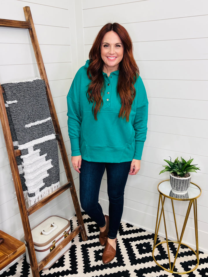 Snap Front Hoodie: 2 Colors