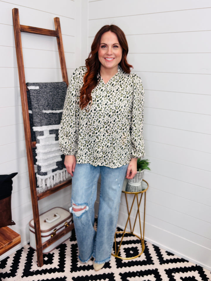 Leopard Long Sleeve Blouse