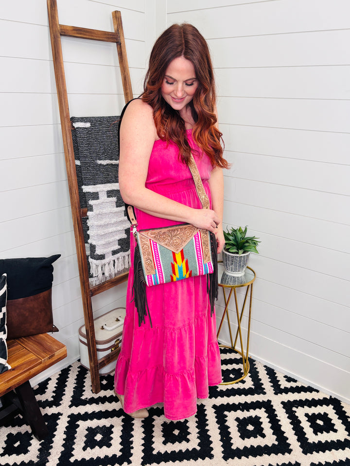 Pretty In Pink Tiered Maxi Dress with Pockets