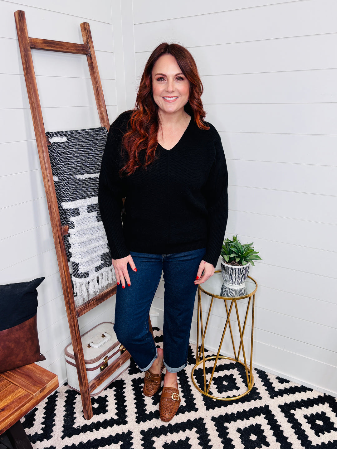 Drop Shoulder Luxe Ribbed Sweater