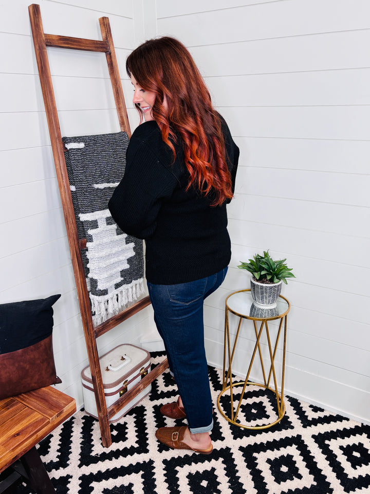 Drop Shoulder Luxe Ribbed Sweater