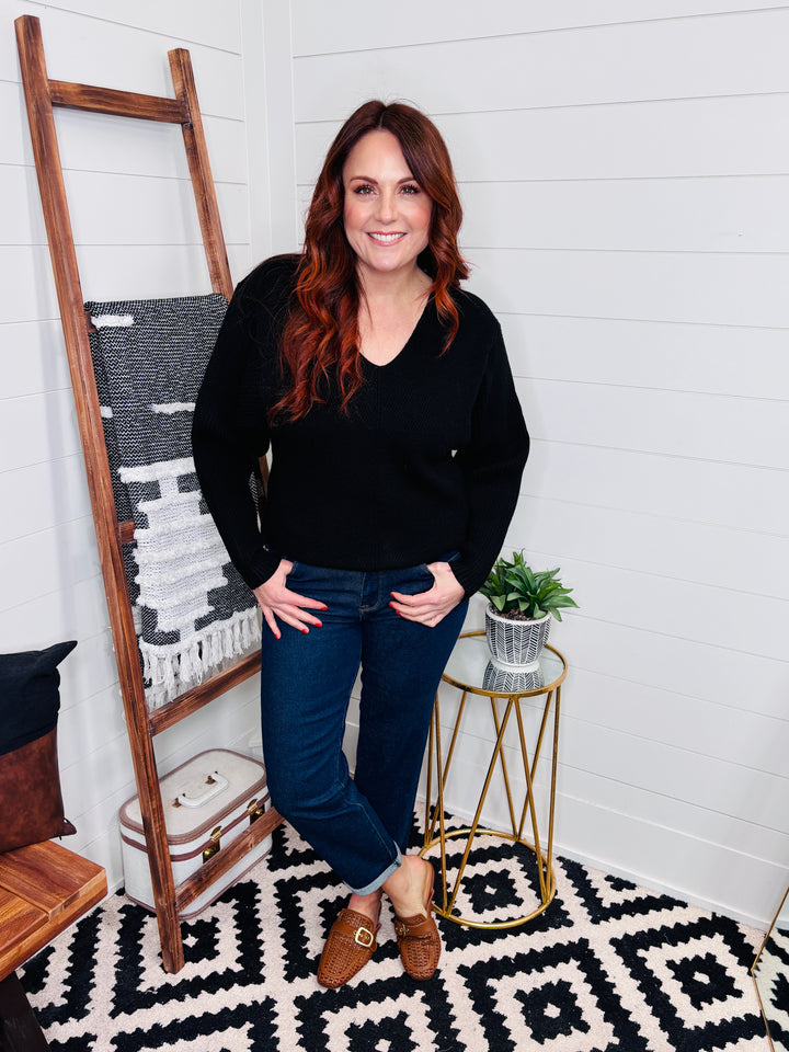 Drop Shoulder Luxe Ribbed Sweater