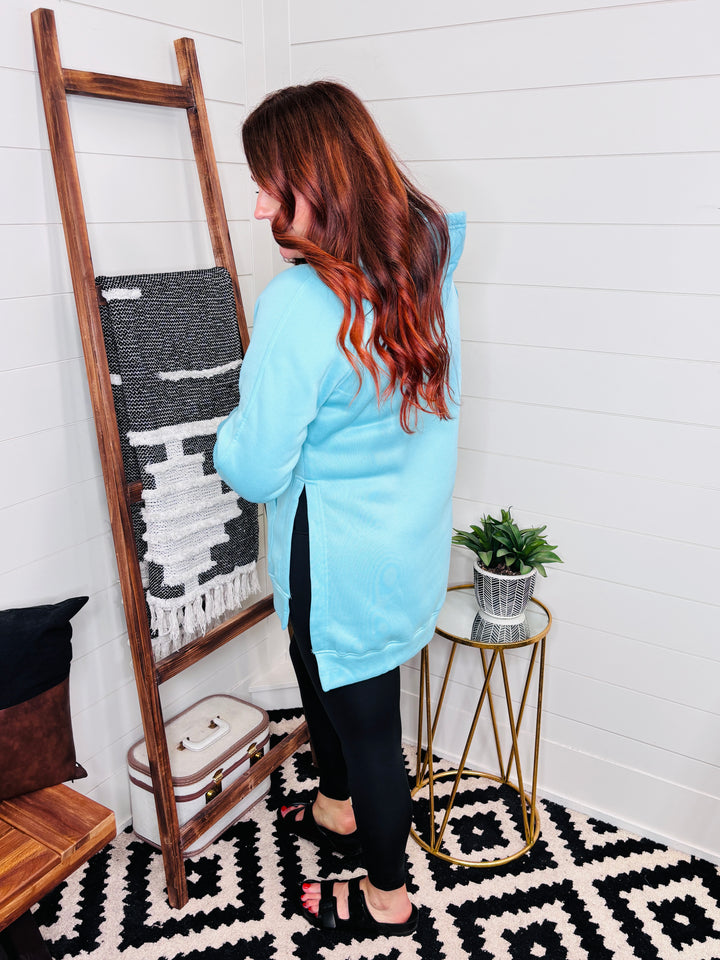 Side Slit Raglan Sleeve Hoodie : 2 Colors