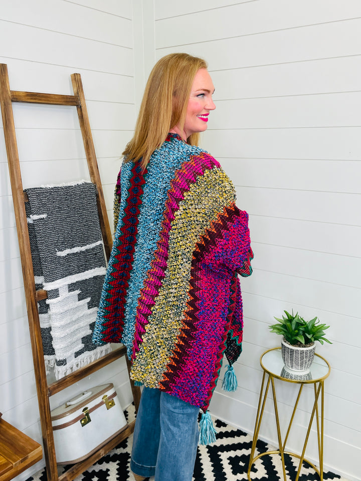 Colorful Crochet Boho Shawl: 2 Colors