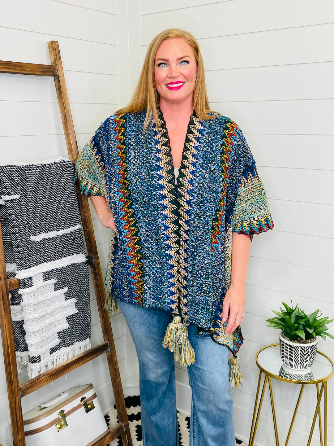 Colorful Crochet Boho Shawl: 2 Colors