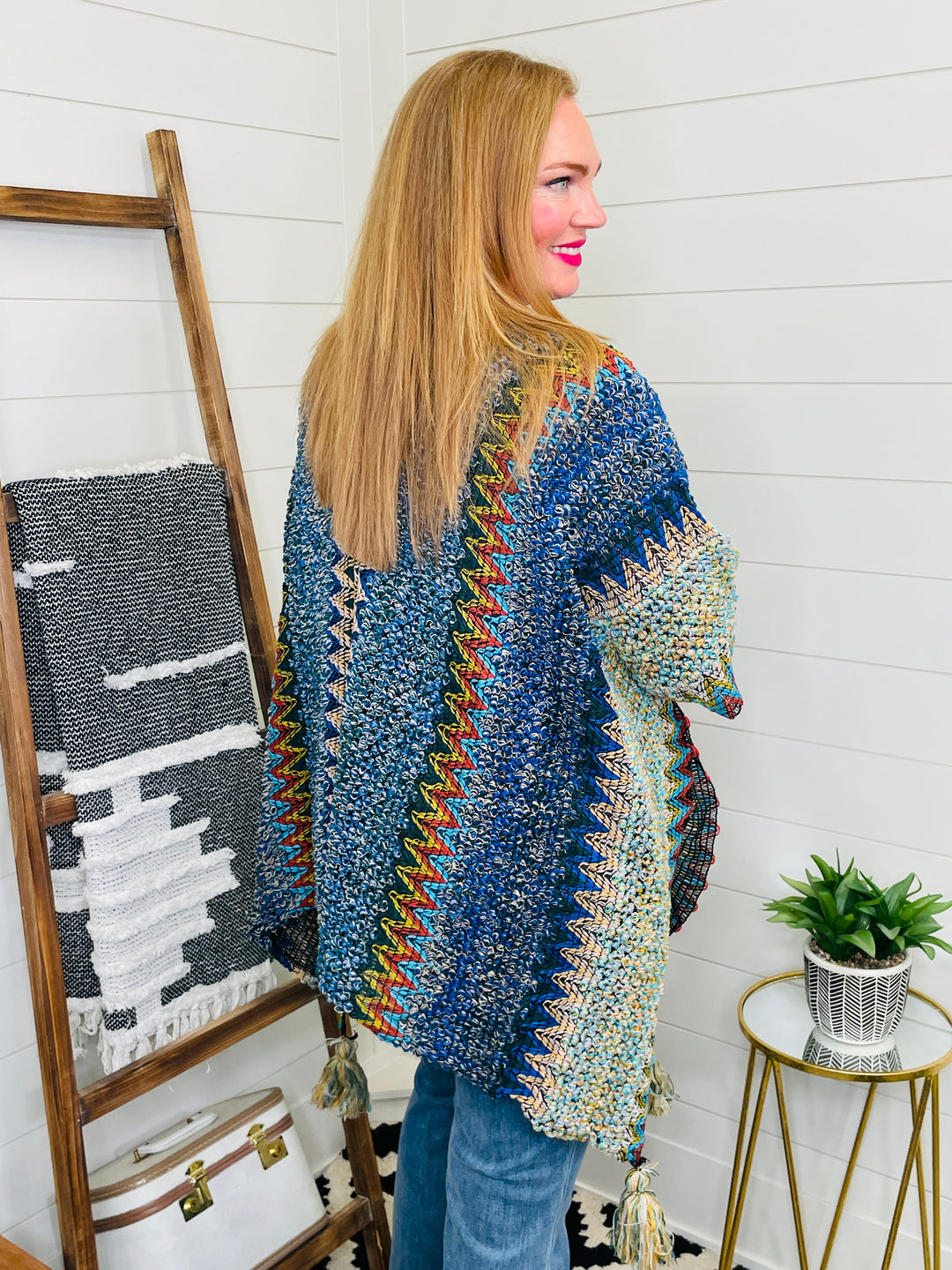 Colorful Crochet Boho Shawl: 2 Colors