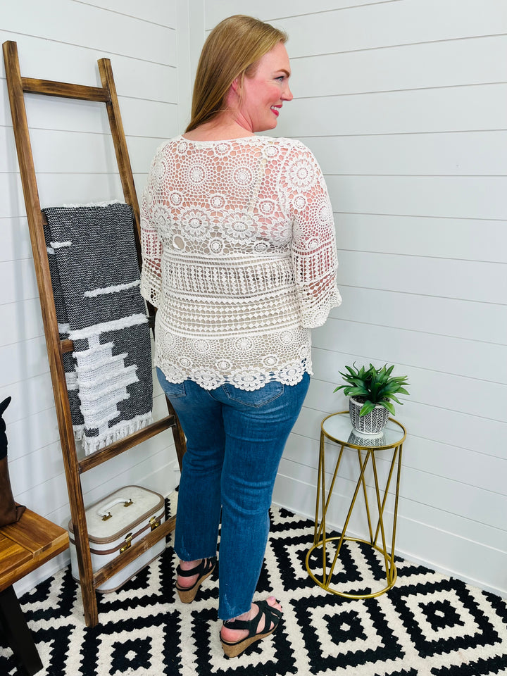 Bell Sleeve Beauty Crochet Cover Up