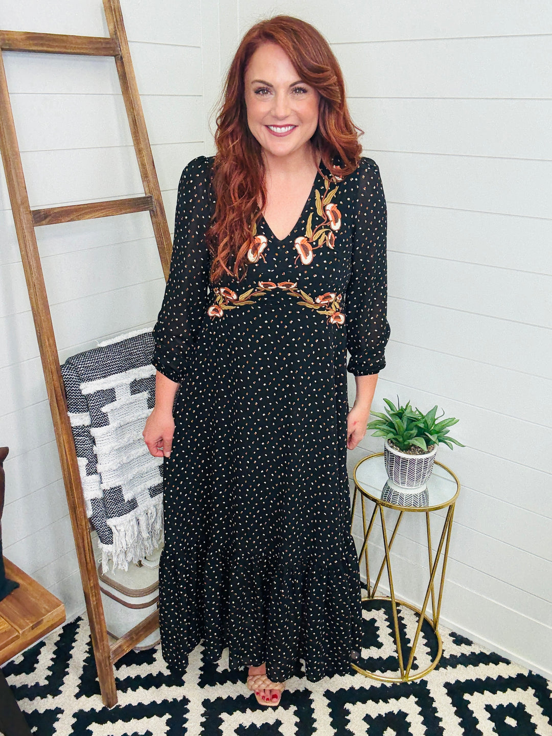 Boho Embroidered Floral Maxi Dress LoveLindsey Boho Embroidered Floral Maxi Dress LoveLindsey