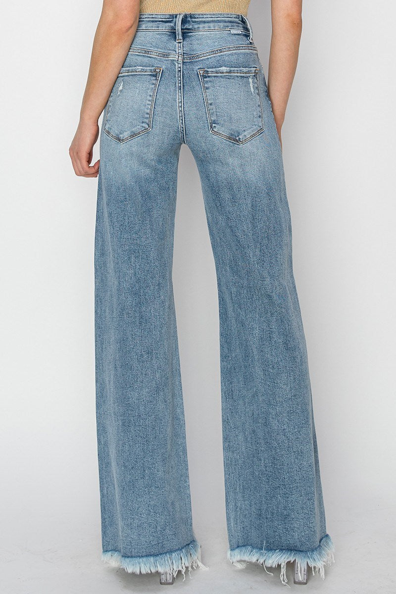 RISEN Madi Mid Rise Wide Leg Jeans