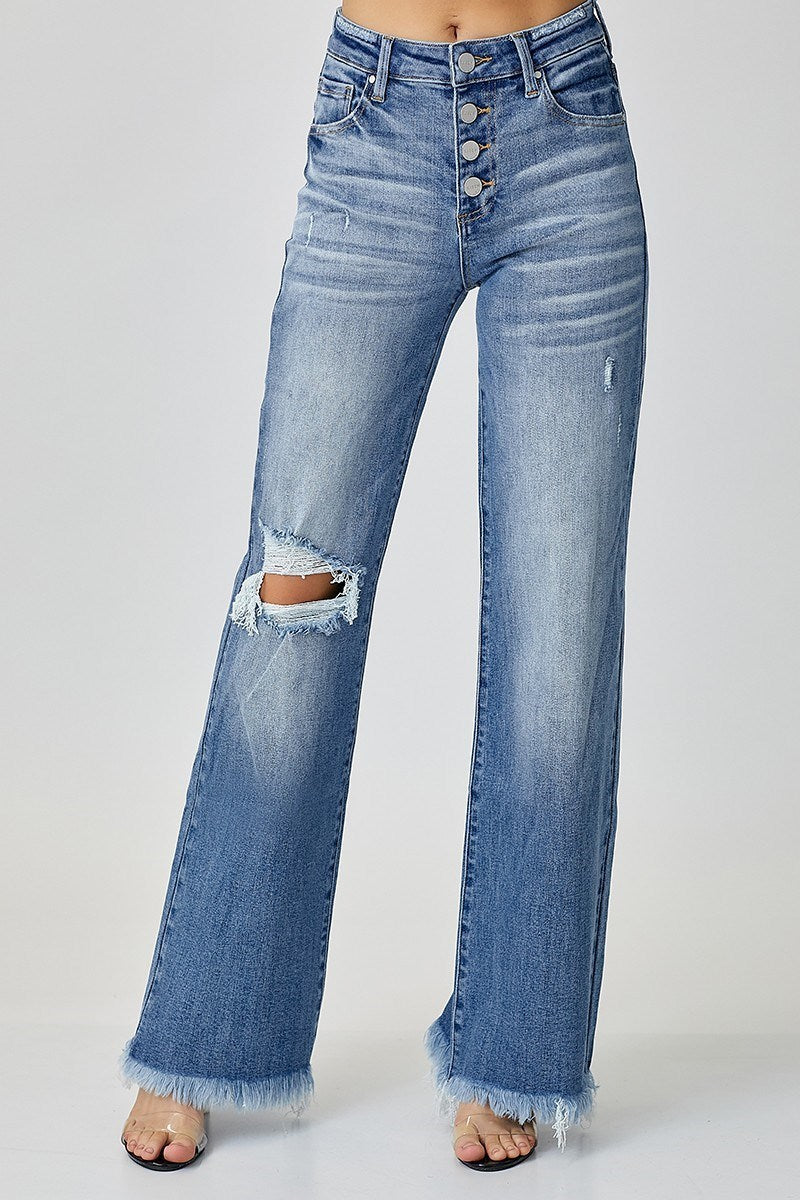 RISEN Willow Mid Rise Wide Leg Jeans