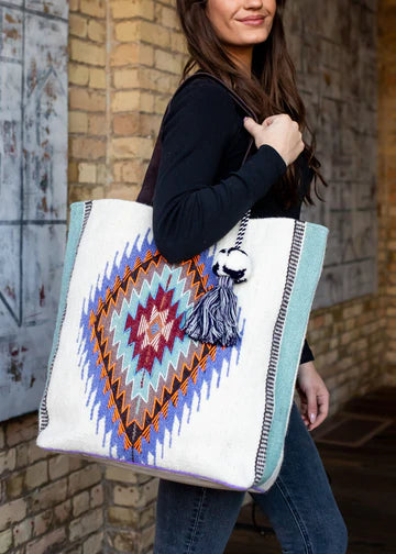 Aztec Pom Tote : 2 Colors