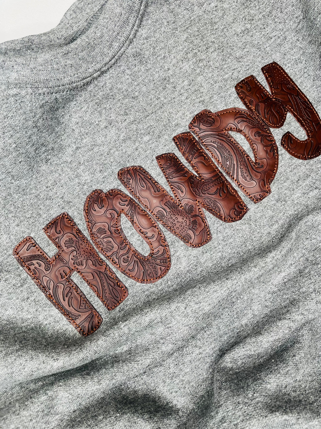 Howdy Tooled Leather Graphic Sweatshirt