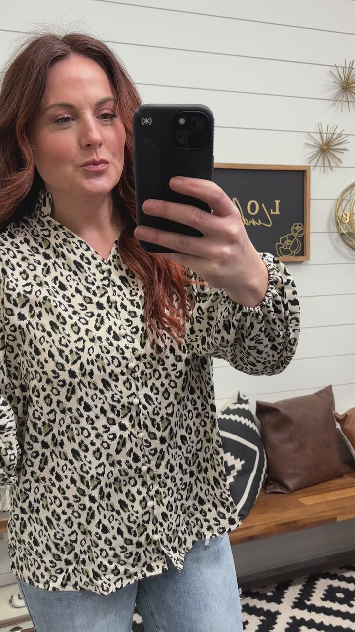 Leopard Long Sleeve Blouse
