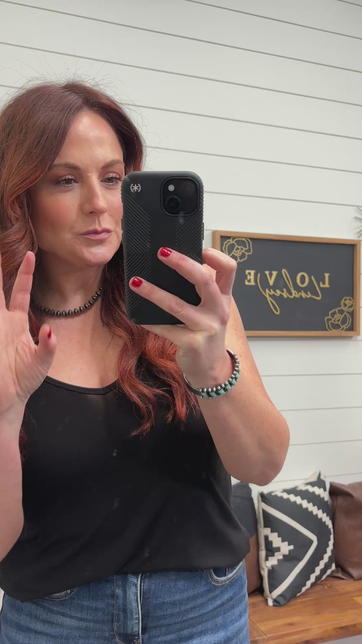 RISEN Lizzy Long Denim Front Slit Skirt