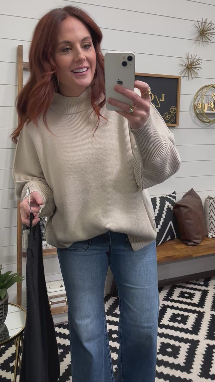 Luxe Drop Shoulder Ribbed Sweater : 2 Colors