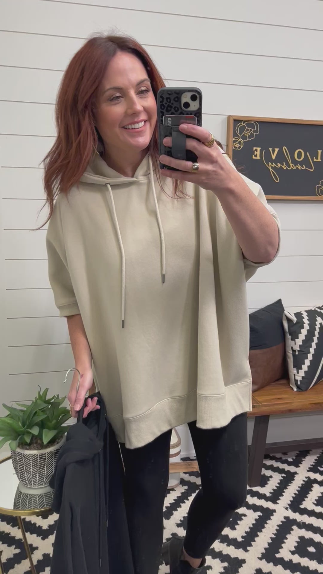Oversized Half Sleeve Hoodie : 2 Colors