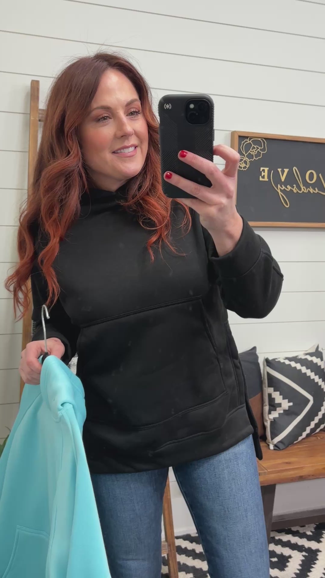 Side Slit Raglan Sleeve Hoodie : 2 Colors