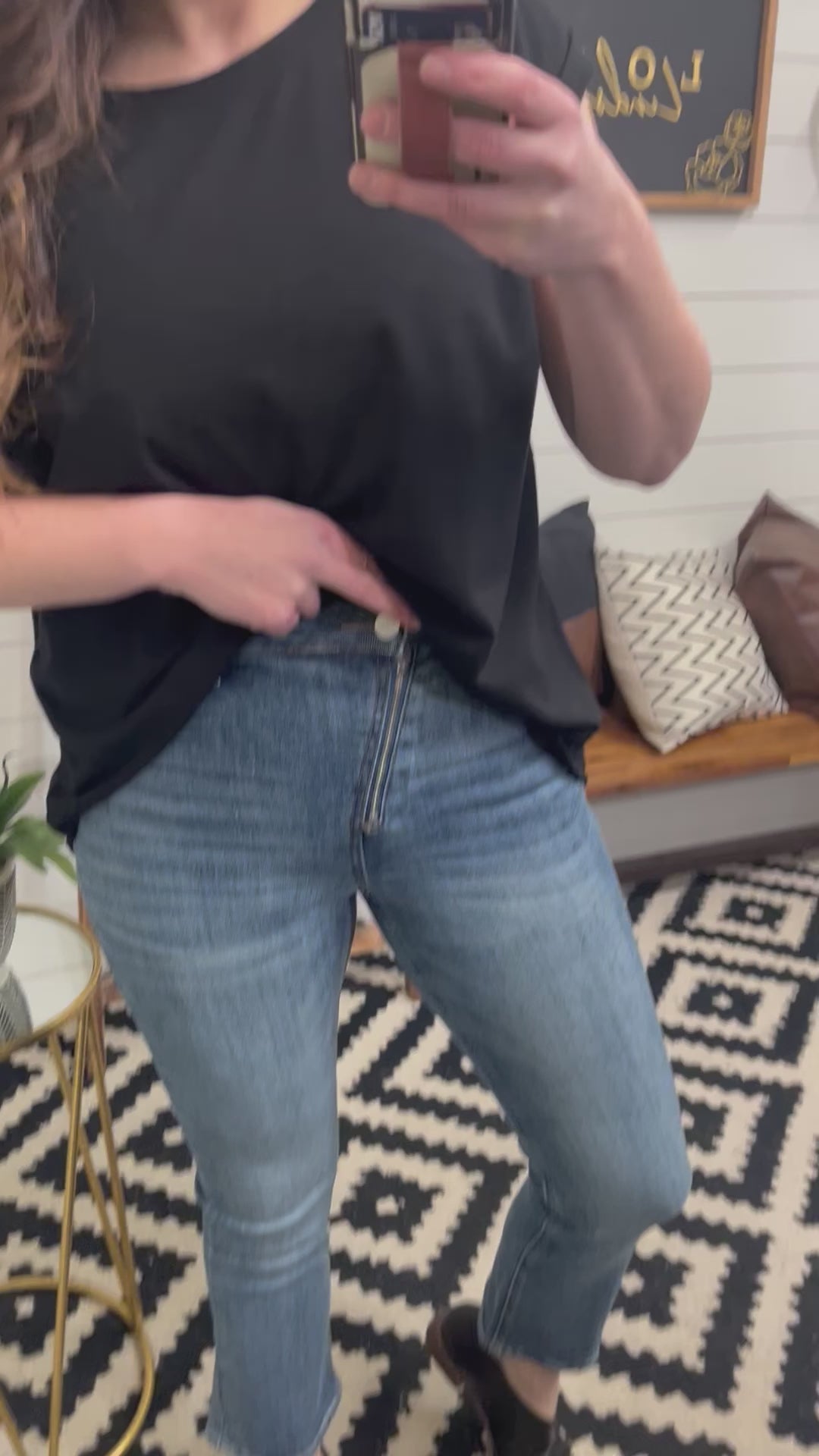 RISEN Callie High Rise Crossover Zip Straight Leg Jeans