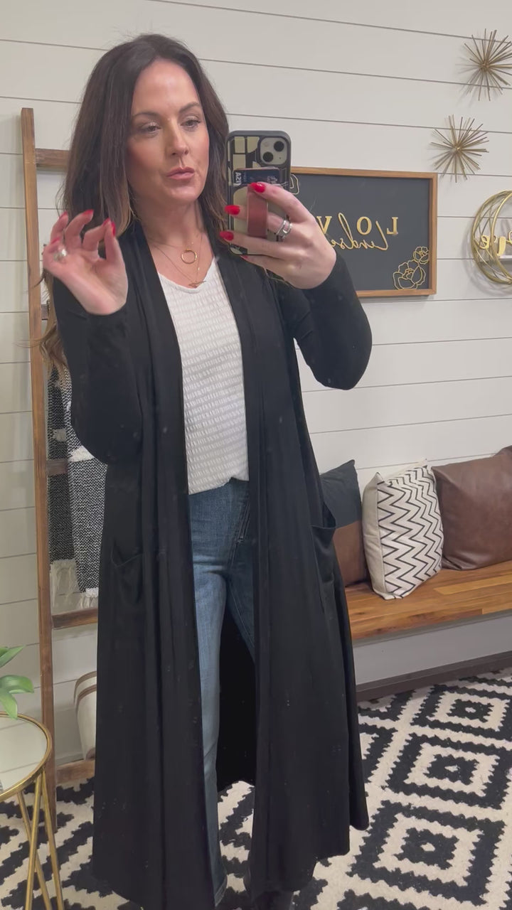 Long Sleeve Open Front Duster