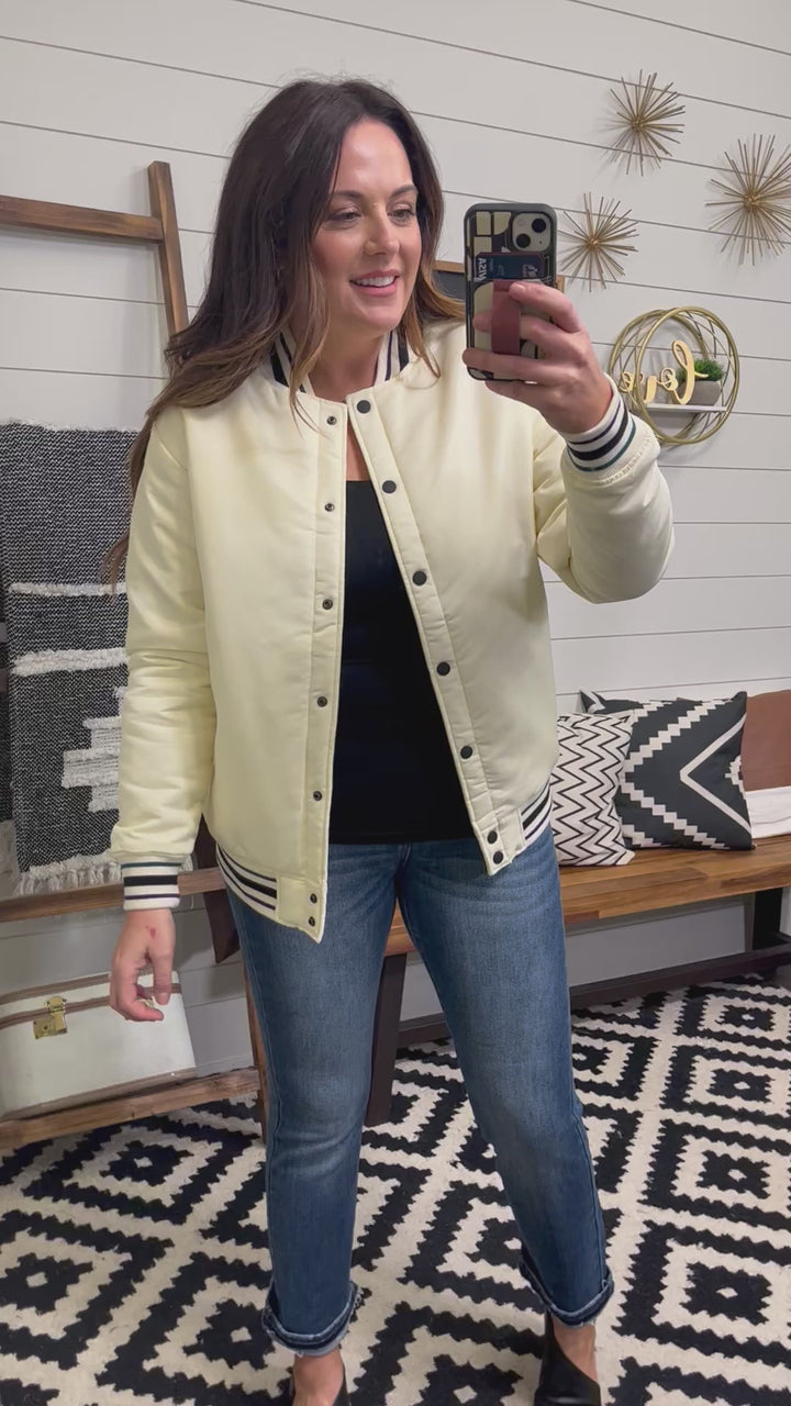 End Zone Ready Oversized Letterman Jacket