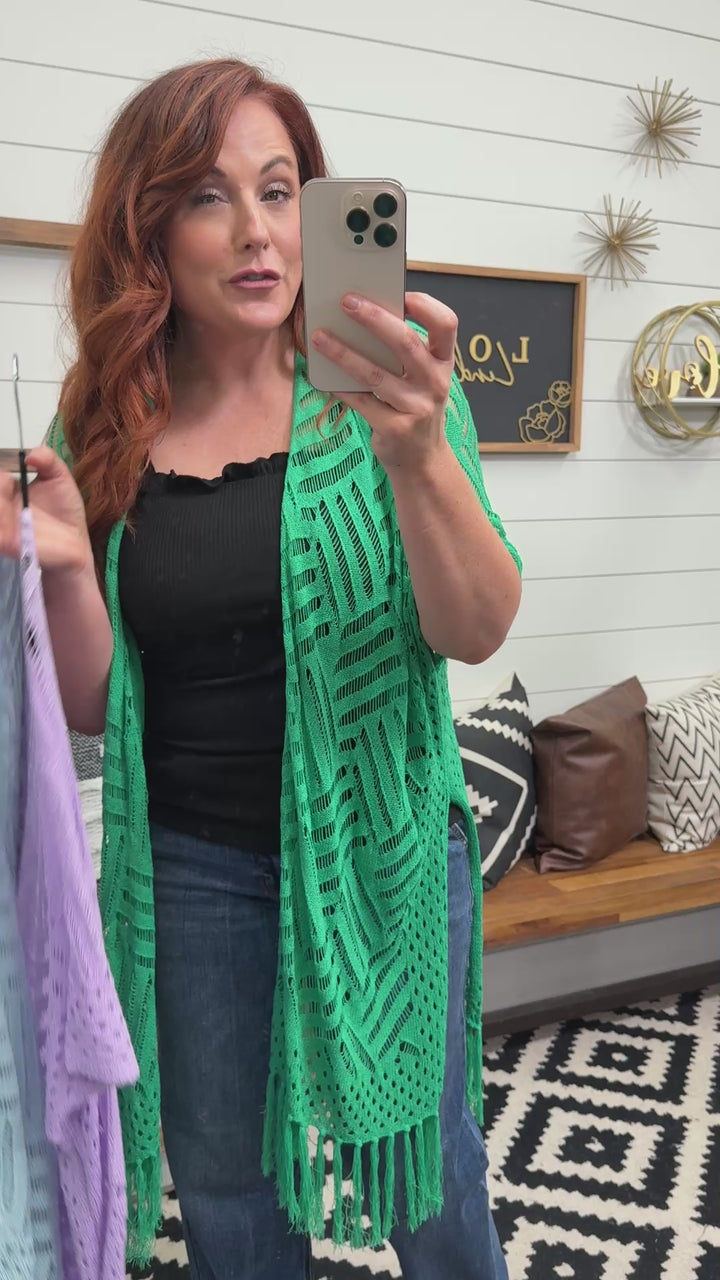 Boho Fringe Crochet Kimono : 3 Colors