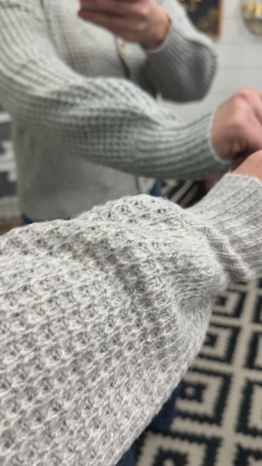 Everyday Grey Waffle Knit Cardigan