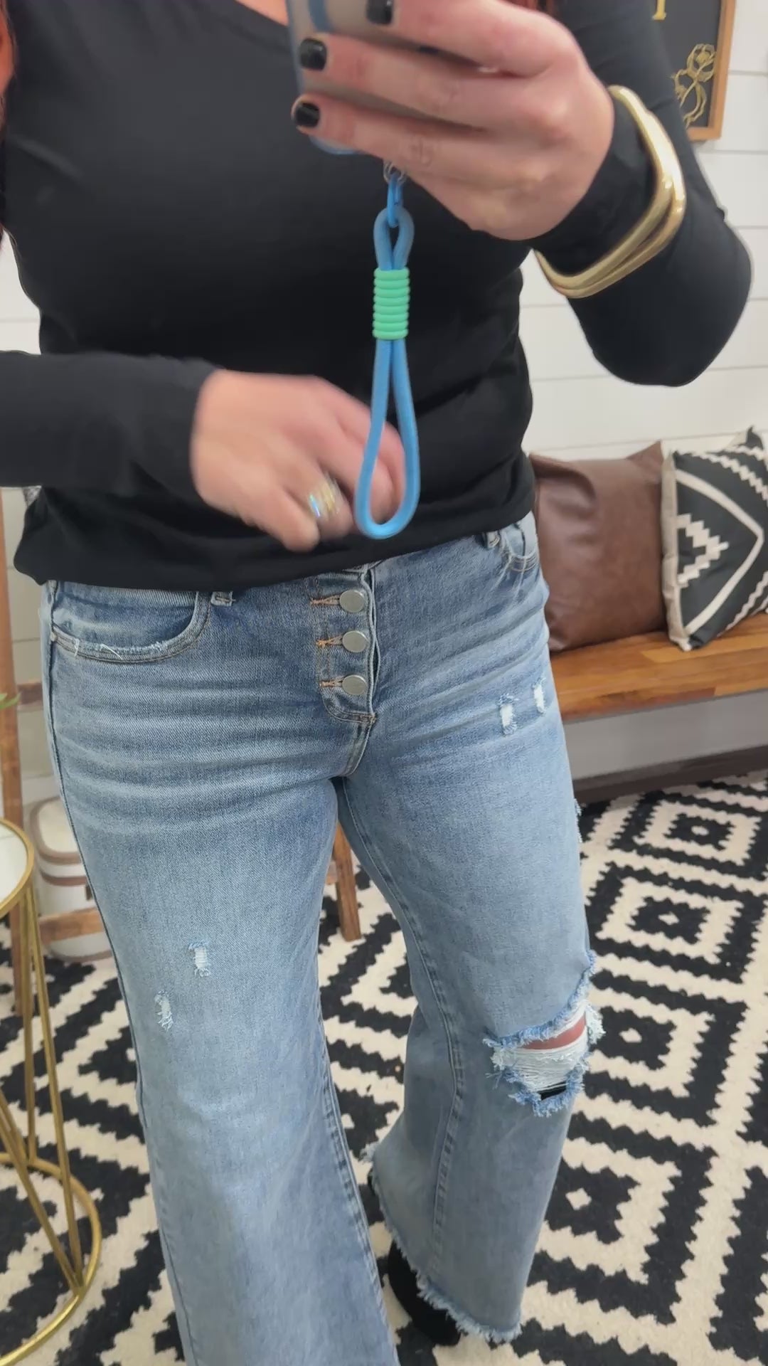 RISEN Madi Mid Rise Wide Leg Jeans