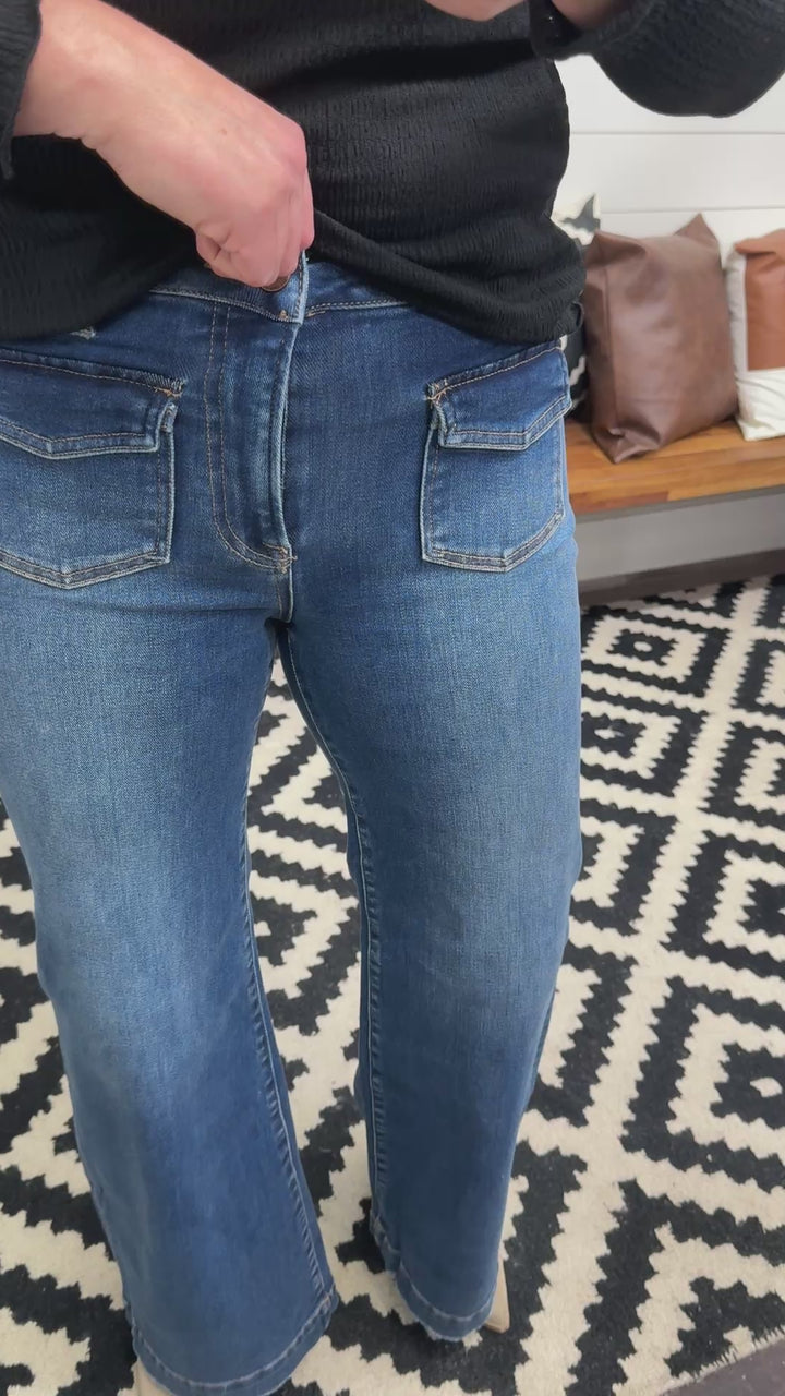 RISEN Patch Pocket Wide Leg Trouser Jean