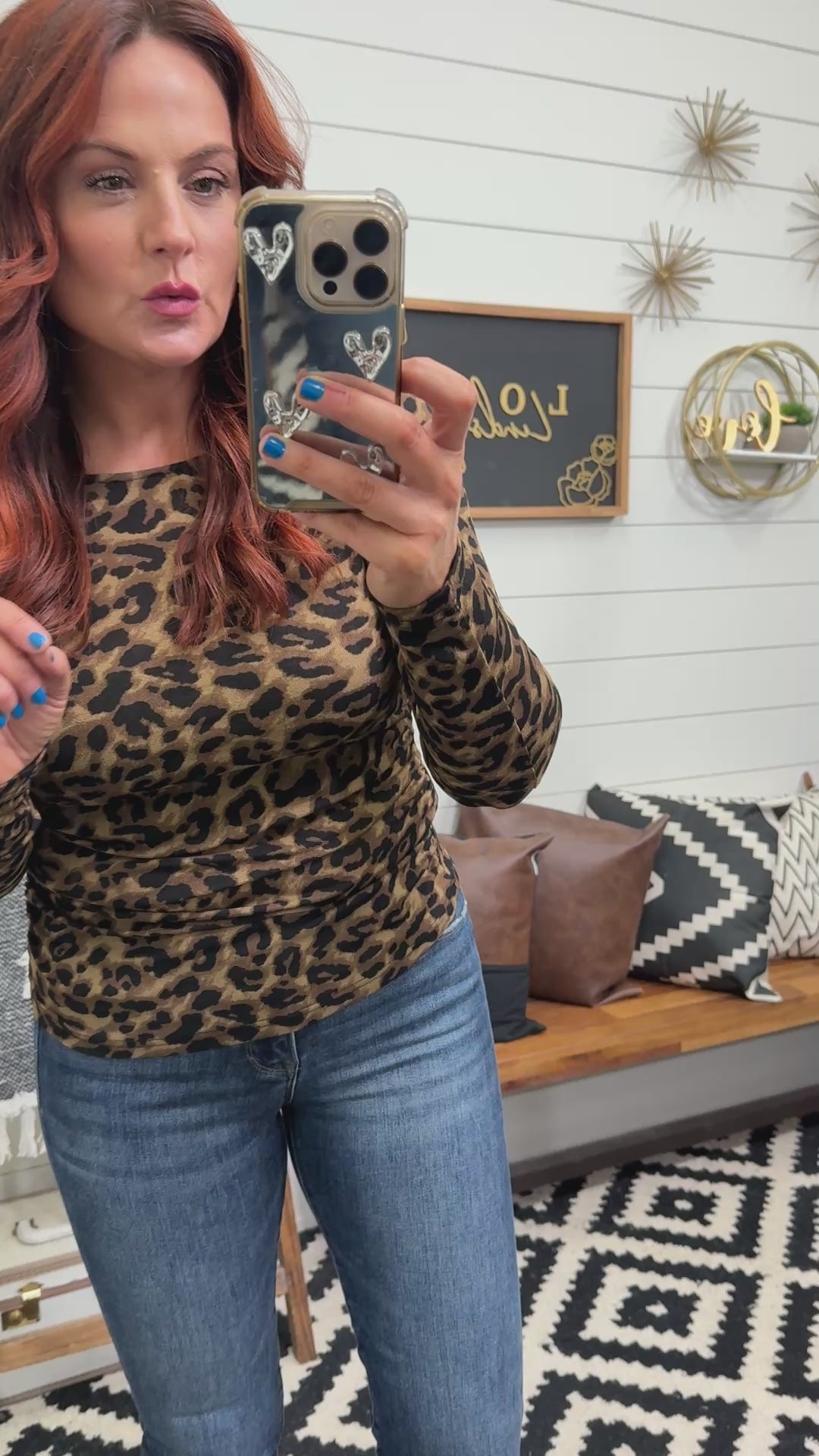 Leopard Scoop and Boatneck Reversible Top